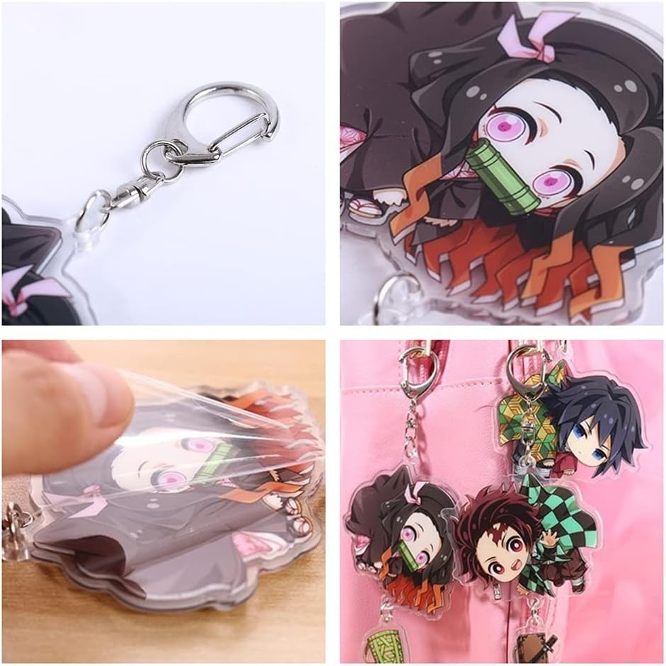 Demon Slayer: Kimetsu No Yaiba Keychains Pendant Hanging Ornament Set (5 PCS-A)