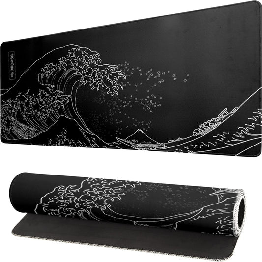 Japanese Sea Wave Gaming Mouse Pad 31.5X11.8 