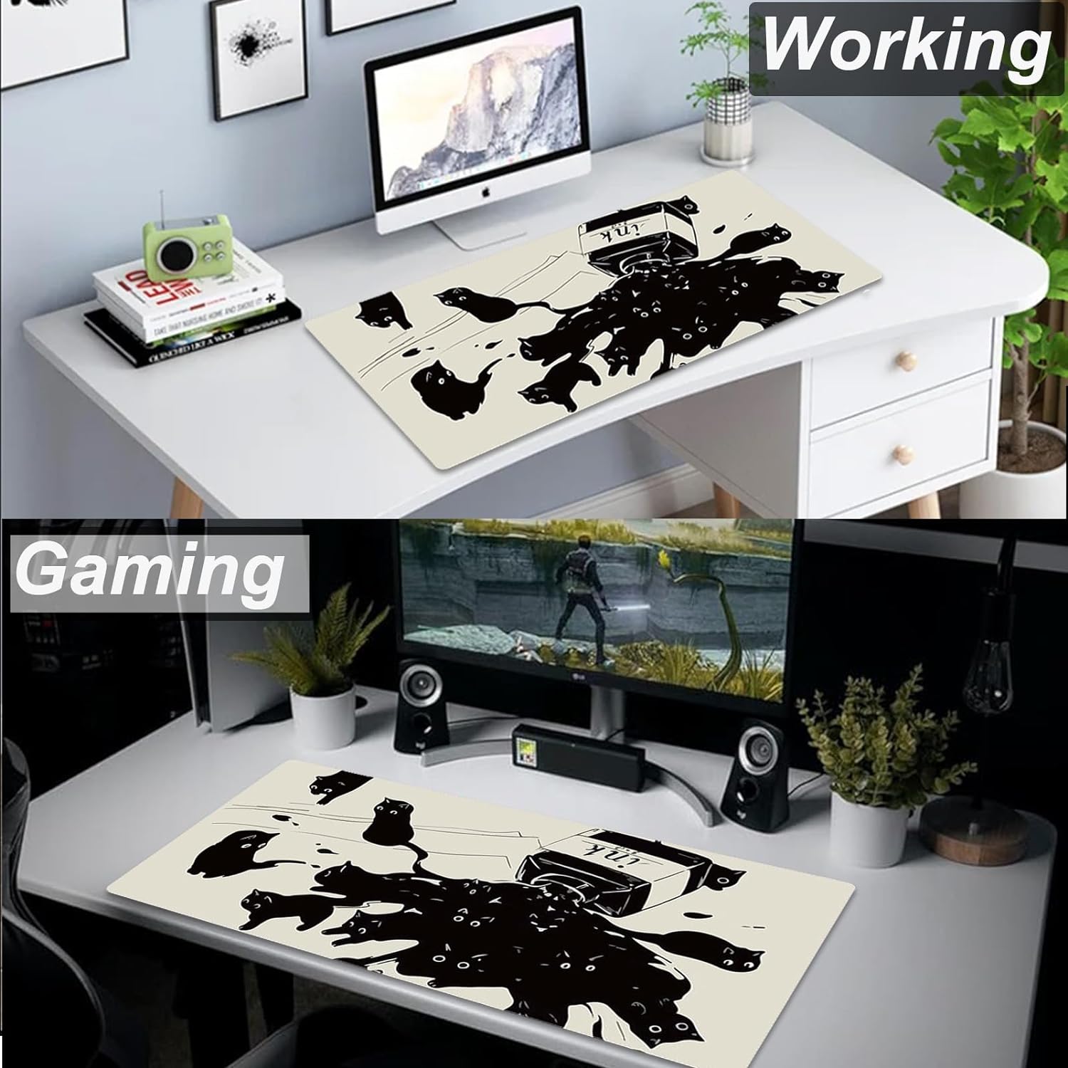 Gaming Mouse Pad Mouse Pad 31.5X15.7Inch Kawaii