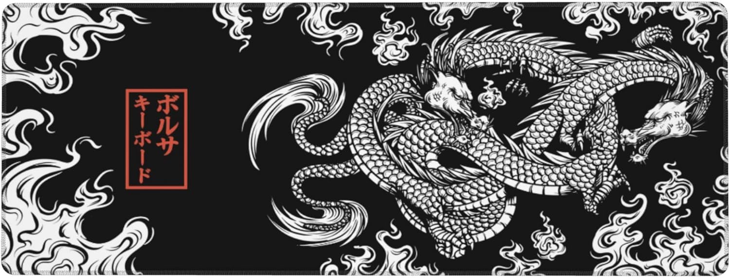 Japanese Dragon Large Mouse Pad 31.5X11.8 Inch 