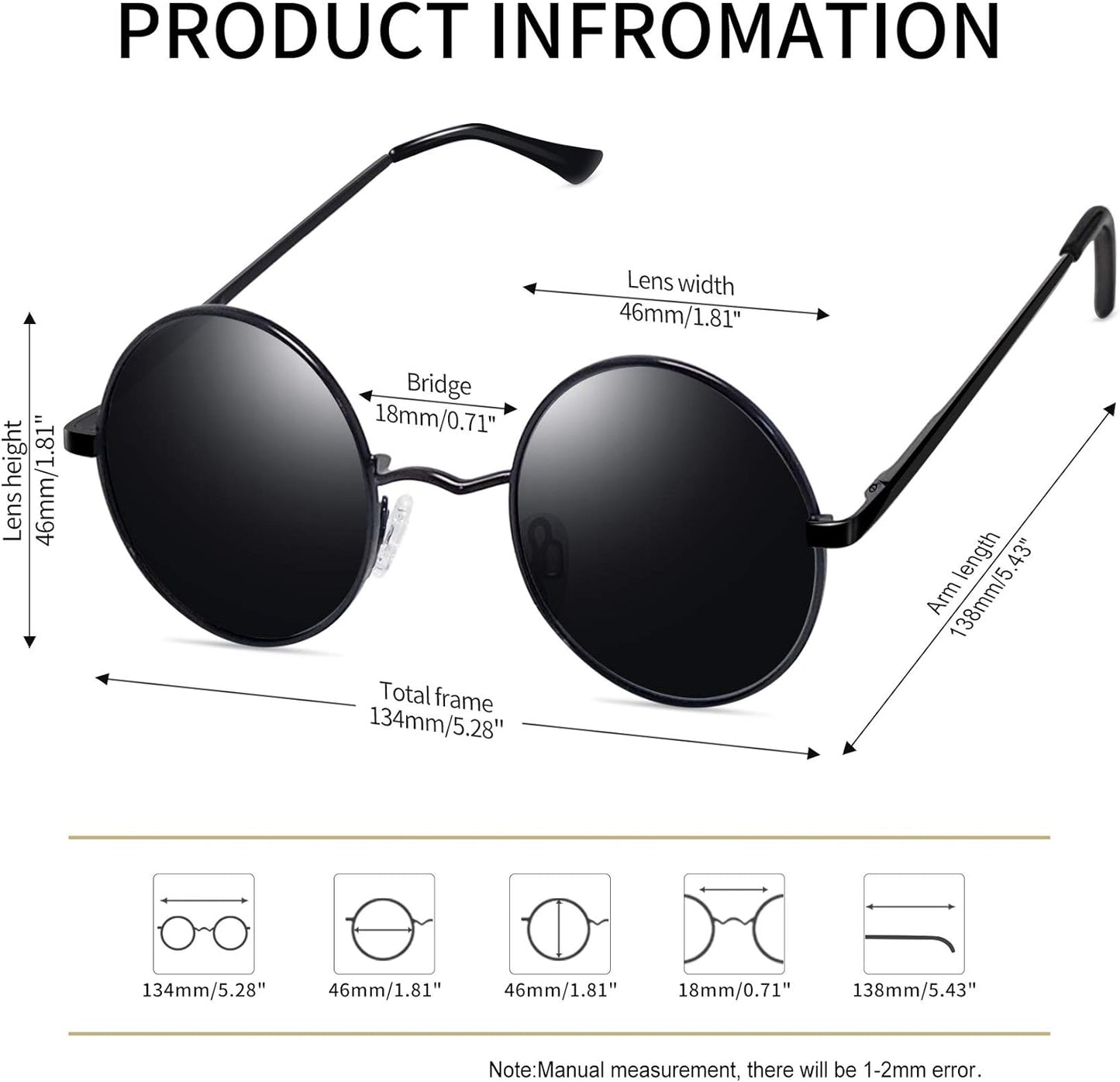  Round Sunglasses UV Protection | Gojo Edition