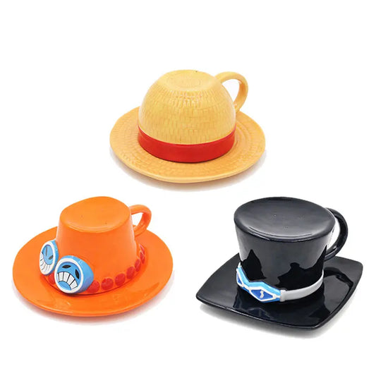 Anime ONE Piece Cosplay Mug Water Cup Creative Luffy Ace Sabo Ceramic Cup 