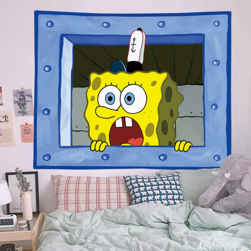 Squidward Tentacles Cloth Bedroom Tapestry Room Decor 