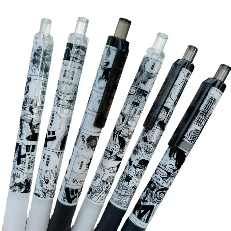 6Pcs Anime ONE PIECE 0.5Mm Gel Pens